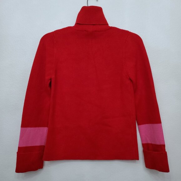 Tuckernuck Hyacinth House Red and Pink Colorblock Remi Turtleneck Size Small - Picture 6 of 13
